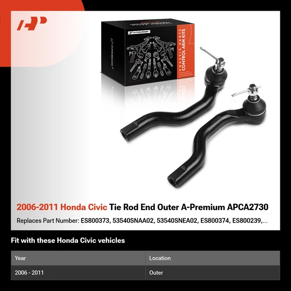 2006-2011 Honda Civic Tie Rod End Outer A-Premium APCA2730