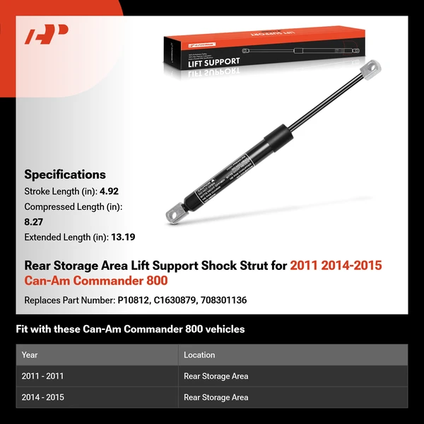 Rear Storage Area Lift Support Shock Strut for 2011 2014-2015 Can-Am Commander 800