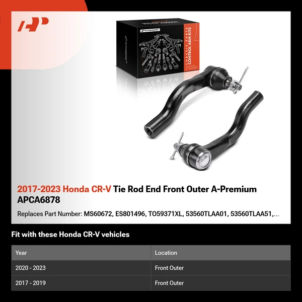 2017-2023 Honda CR-V Tie Rod End Front Outer A-Premium APCA6878
