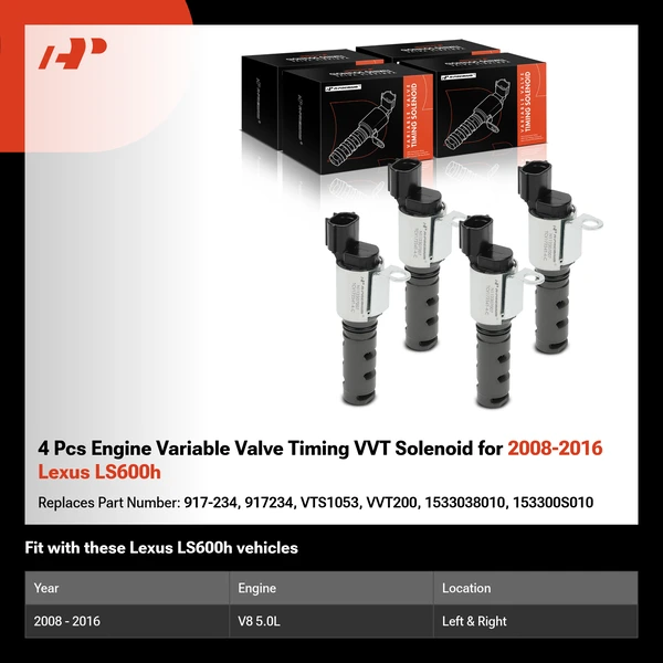 4 Pcs Engine Variable Valve Timing VVT Solenoid for 2008-2016 Lexus LS600h