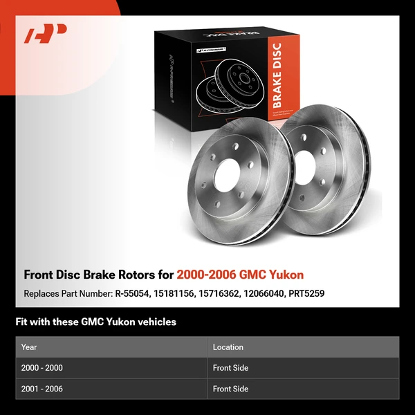 Front Disc Brake Rotors for 2000-2006 GMC Yukon