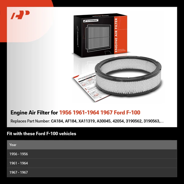 Engine Air Filter for 1956 1961-1964 1967 Ford F-100