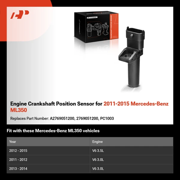 Engine Crankshaft Position Sensor for 2011-2015 Mercedes-Benz ML350
