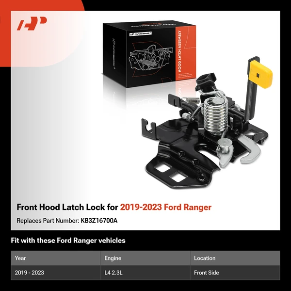 Front Hood Latch Lock for 2019-2023 Ford Ranger