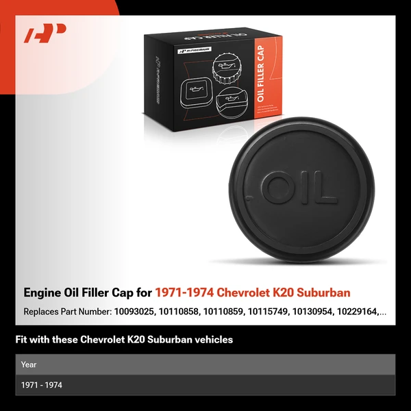 Engine Oil Filler Cap for 1971-1974 Chevrolet K20 Suburban
