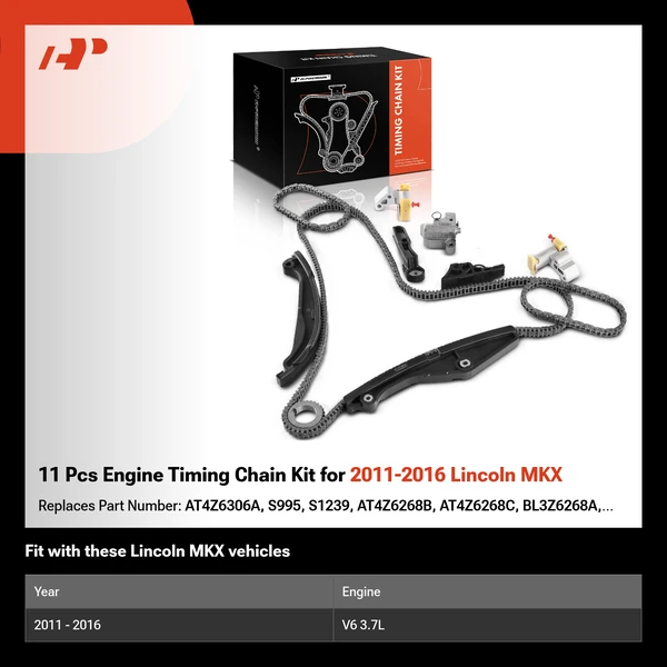 11 Pcs Engine Timing Chain Kit for 2011-2016 Lincoln MKX