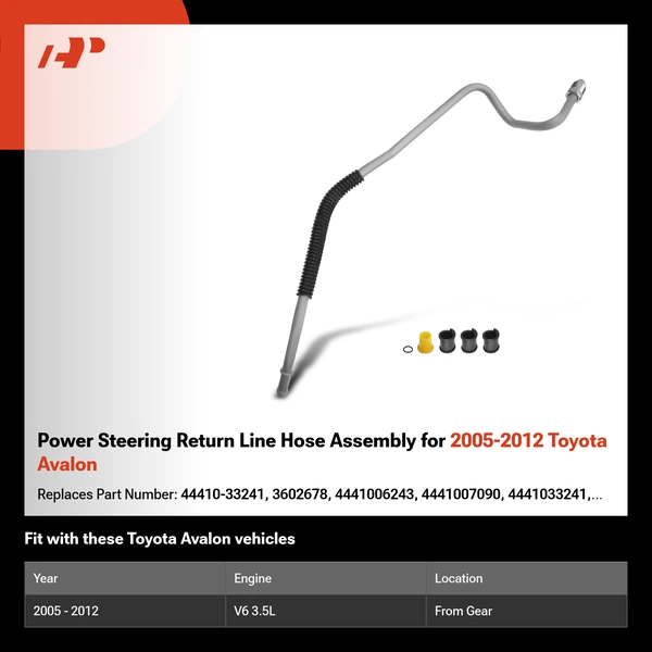 Power Steering Return Line Hose Assembly for 2005-2012 Toyota Avalon