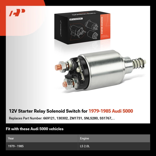 12V Starter Relay Solenoid Switch for 1979-1985 Audi 5000
