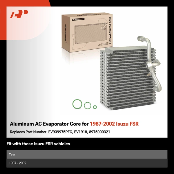 Aluminum AC Evaporator Core for 1987-2002 Isuzu FSR