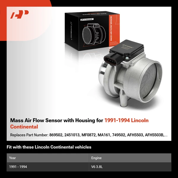 Mass Air Flow Sensor with Housing for 1991-1994 Lincoln Continental