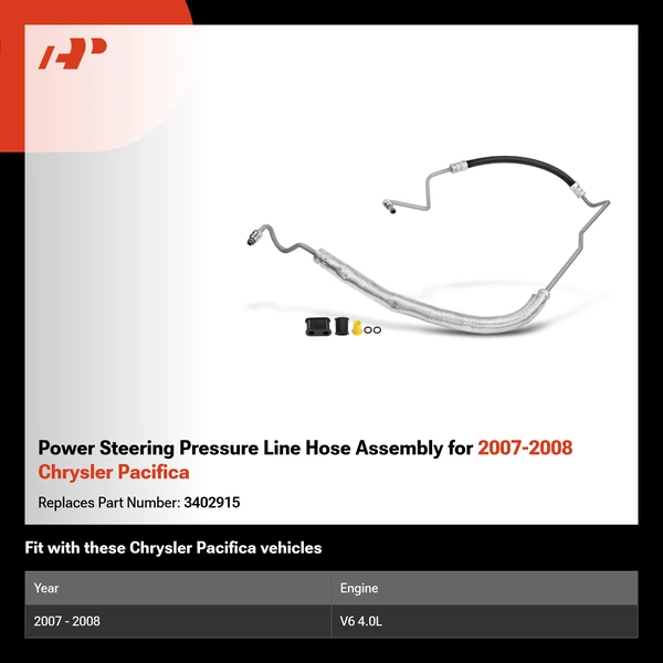 Power Steering Pressure Line Hose Assembly for 2007-2008 Chrysler Pacifica