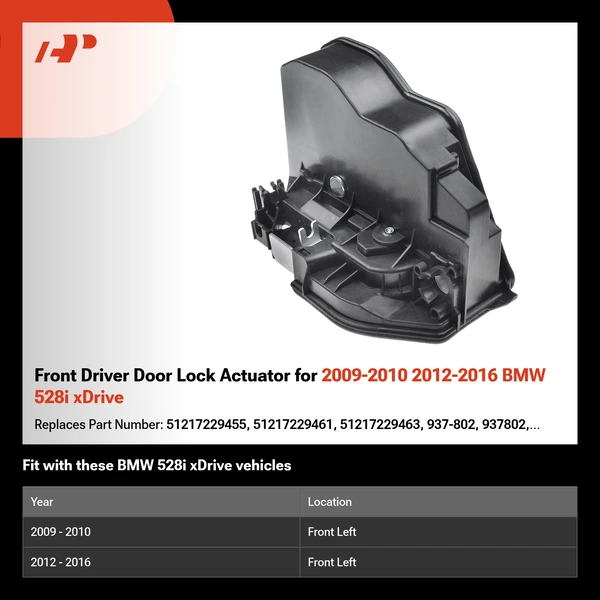 Front Driver Door Lock Actuator for 2009-2010 2012-2016 BMW 528i xDrive