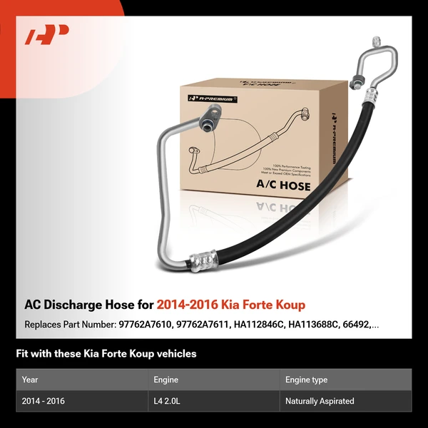 AC Discharge Hose for 2014-2016 Kia Forte Koup