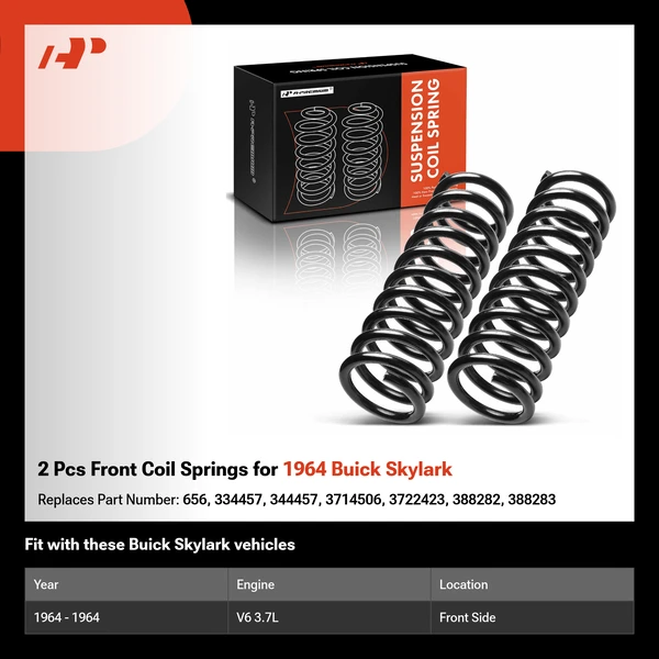 2 Pcs Front Coil Springs for 1964 Buick Skylark