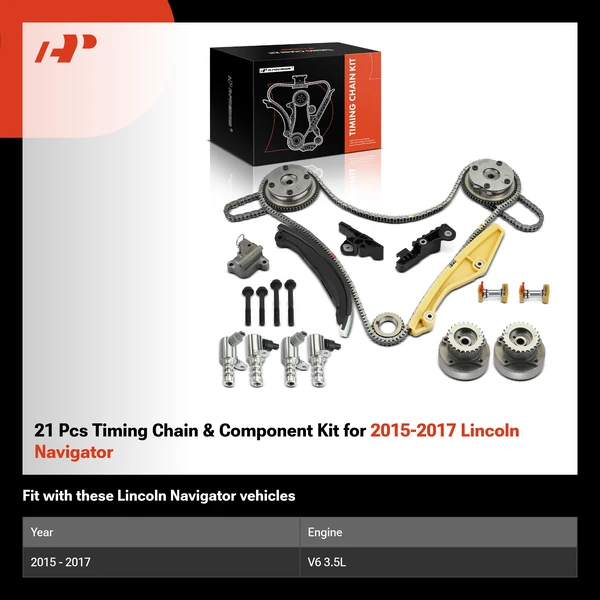 21 Pcs Timing Chain & Component Kit for 2015-2017 Lincoln Navigator