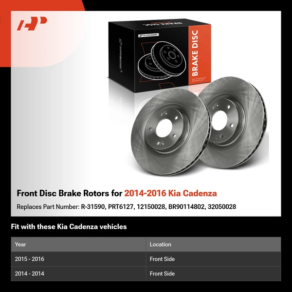 Front Disc Brake Rotors for 2014-2016 Kia Cadenza