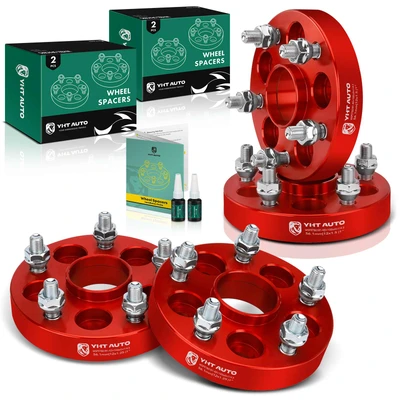 4 Pcs 1 inch Red 5x4.5 to 5x3.94 inches Wheel Adapters M12x1.25 56.1mm
