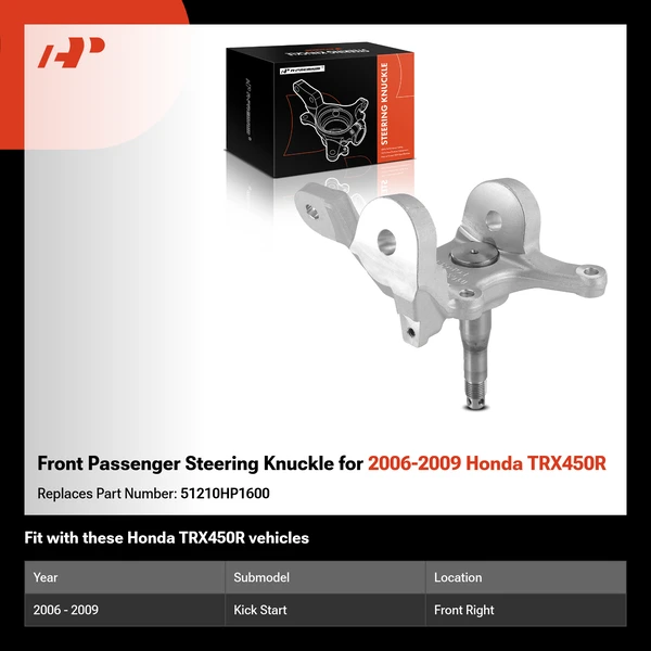 Front Passenger Steering Knuckle for 2006-2009 Honda TRX450R