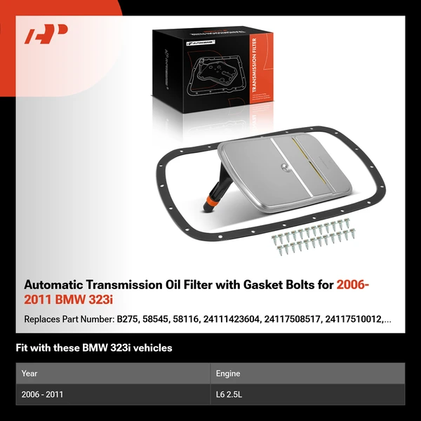 Automatic Transmission Oil Filter with Gasket Bolts for 2006-2011 BMW 323i