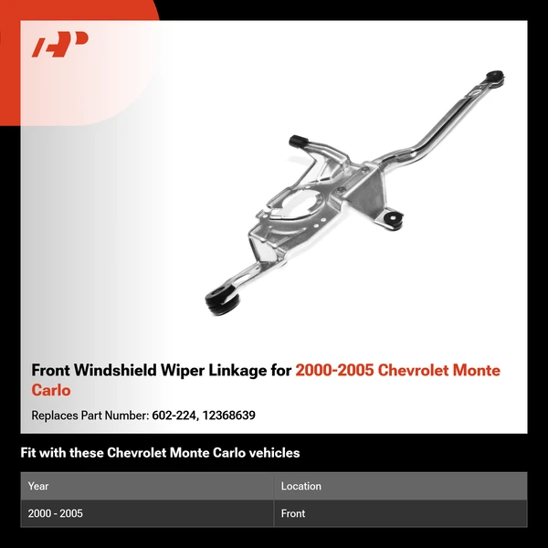 Front Windshield Wiper Linkage for 2000-2005 Chevrolet Monte Carlo
