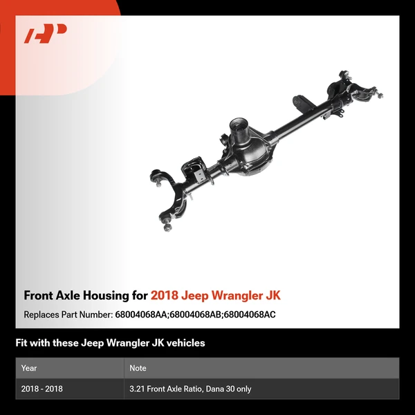 Front Axle Housing for 2018 Jeep Wrangler JK