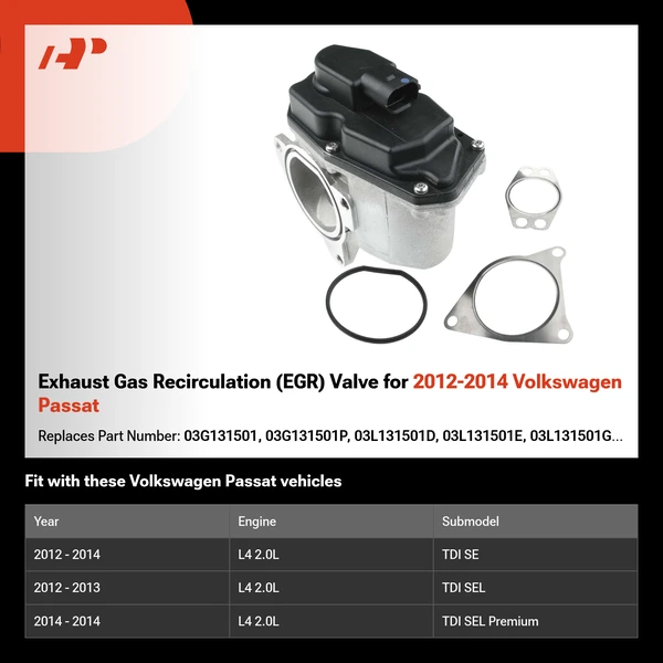 Exhaust Gas Recirculation (EGR) Valve for 2012-2014 Volkswagen Passat