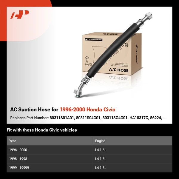 AC Suction Hose for 1996-2000 Honda Civic