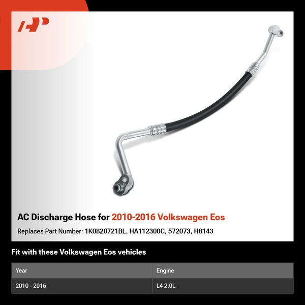 AC Discharge Hose for 2010-2016 Volkswagen Eos
