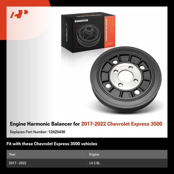 Engine Harmonic Balancer for 2017-2022 Chevrolet Express 3500
