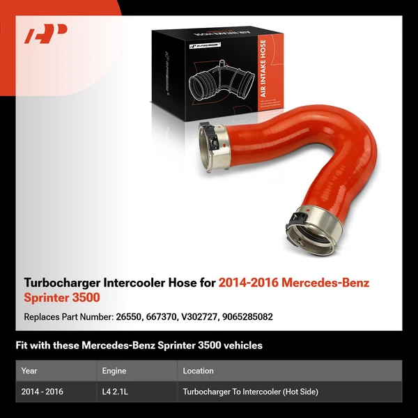Turbocharger Intercooler Hose for 2014-2016 Mercedes-Benz Sprinter 3500