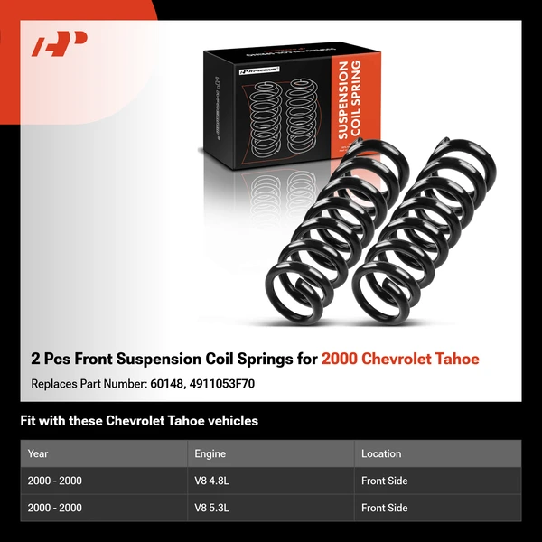 2 Pcs Front Suspension Coil Springs for 2000 Chevrolet Tahoe