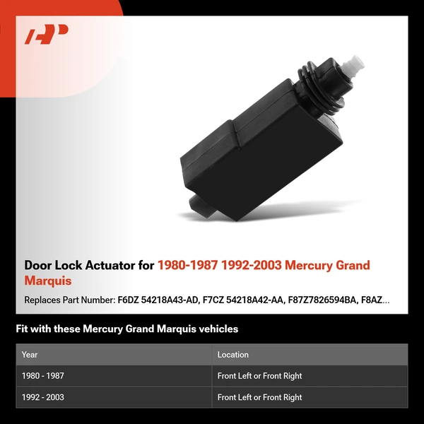 Door Lock Actuator for 1980-1987 1992-2003 Mercury Grand Marquis