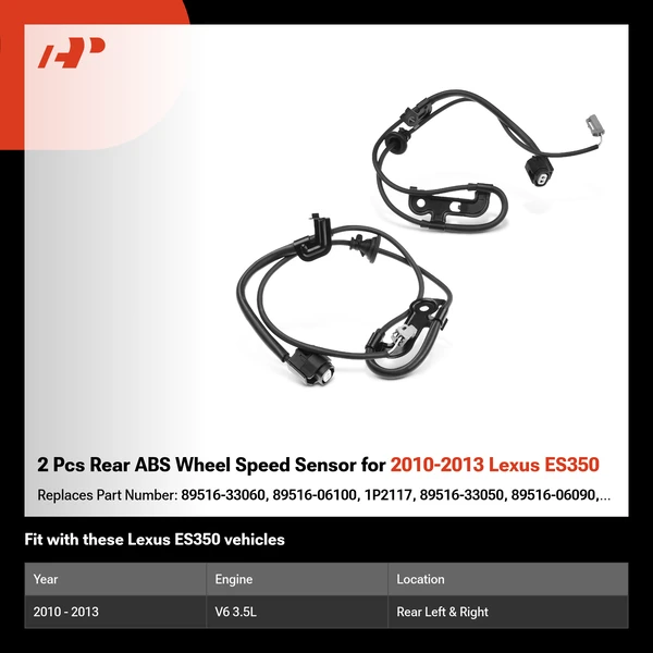 2 Pcs Rear ABS Wheel Speed Sensor for 2010-2013 Lexus ES350
