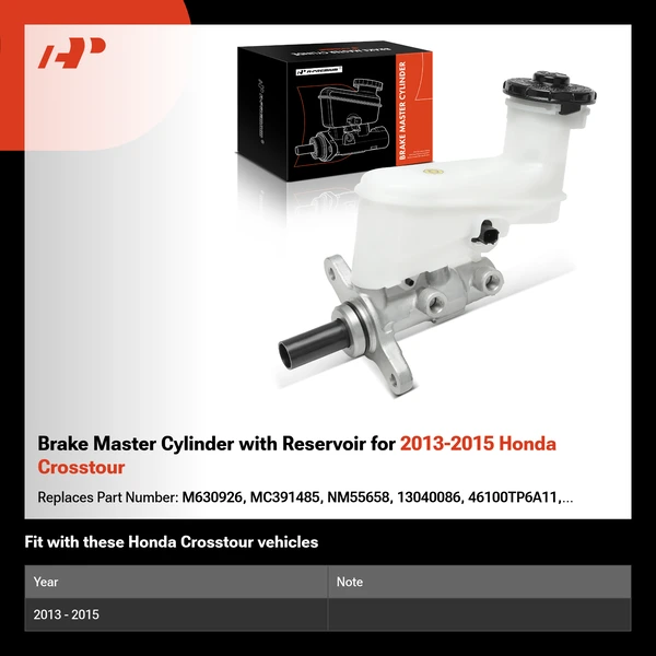 Brake Master Cylinder with Reservoir for 2013-2015 Honda Crosstour