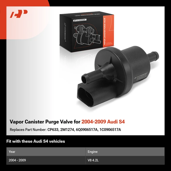 Vapor Canister Purge Valve for 2004-2009 Audi S4