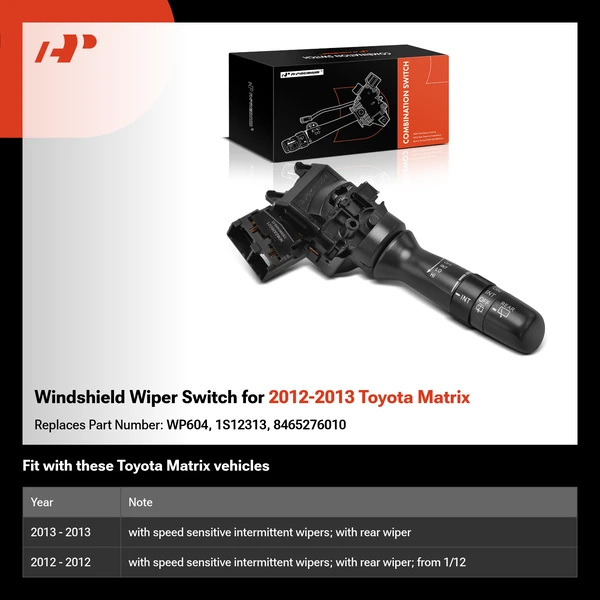 Windshield Wiper Switch for 2012-2013 Toyota Matrix