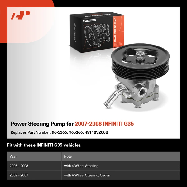 Power Steering Pump for 2007-2008 INFINITI G35