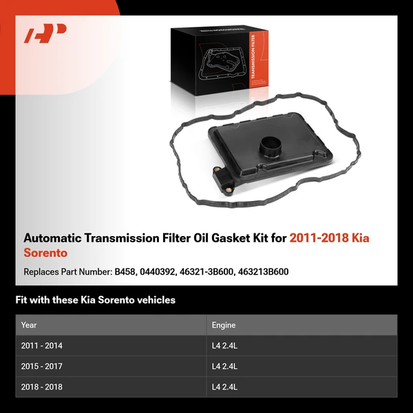 Automatic Transmission Filter Oil Gasket Kit for 2011-2018 Kia Sorento
