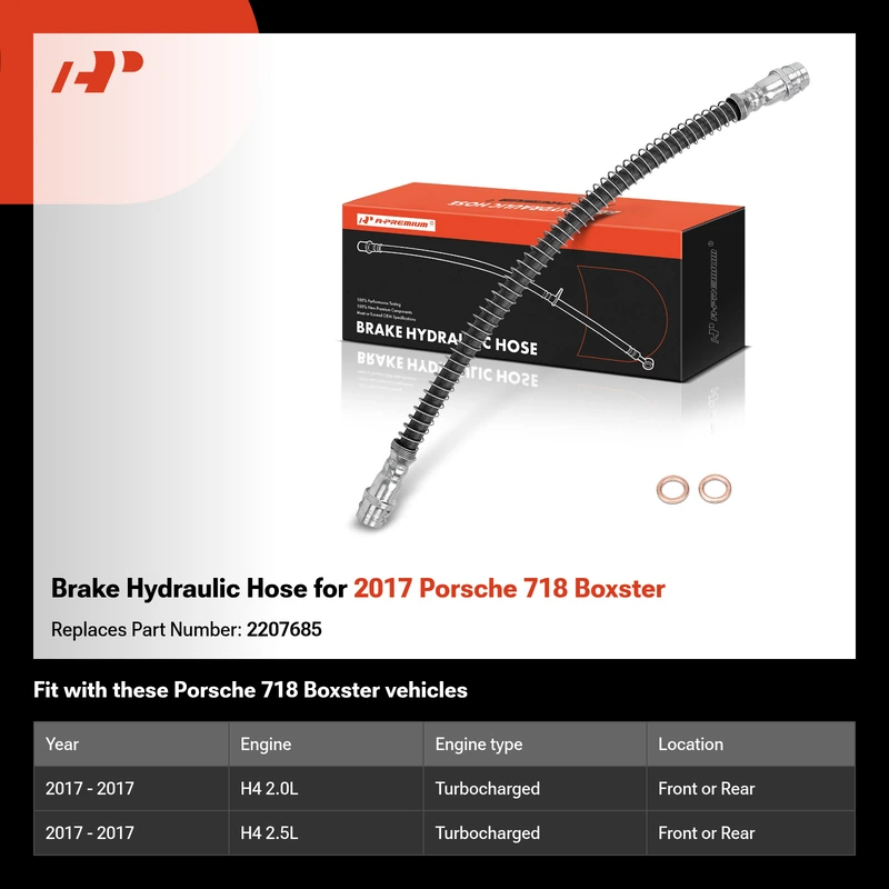 Brake Hydraulic Hose for 2017 Porsche 718 Boxster