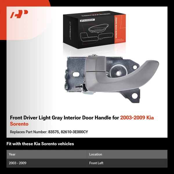 Front Driver Light Gray Interior Door Handle for 2003-2009 Kia Sorento
