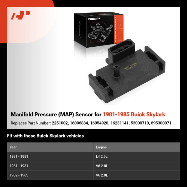 Manifold Pressure (MAP) Sensor for 1981-1985 Buick Skylark