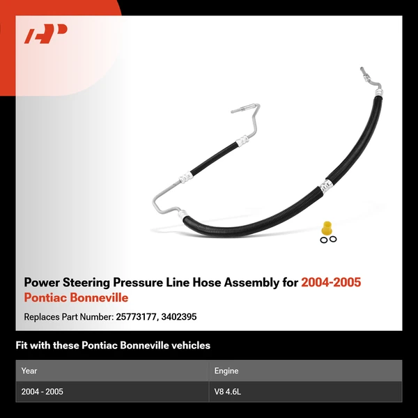 Power Steering Pressure Line Hose Assembly for 2004-2005 Pontiac Bonneville