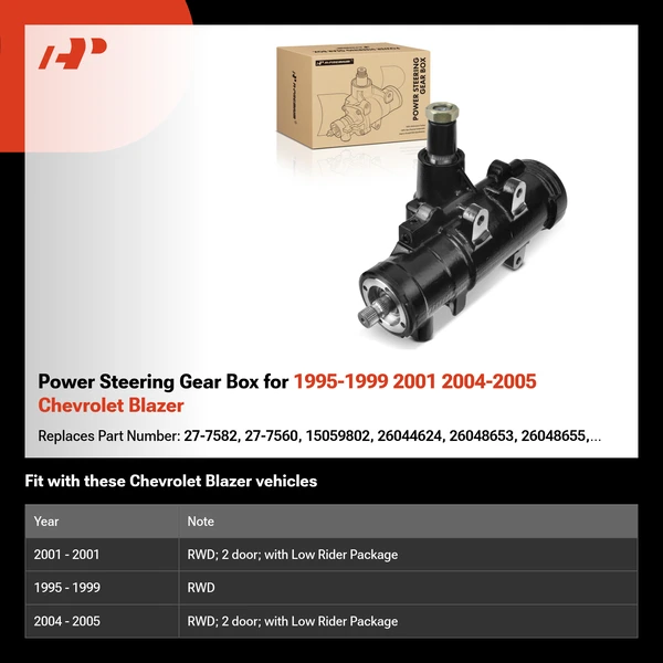 Power Steering Gear Box for 1995-1999 2001 2004-2005 Chevrolet Blazer