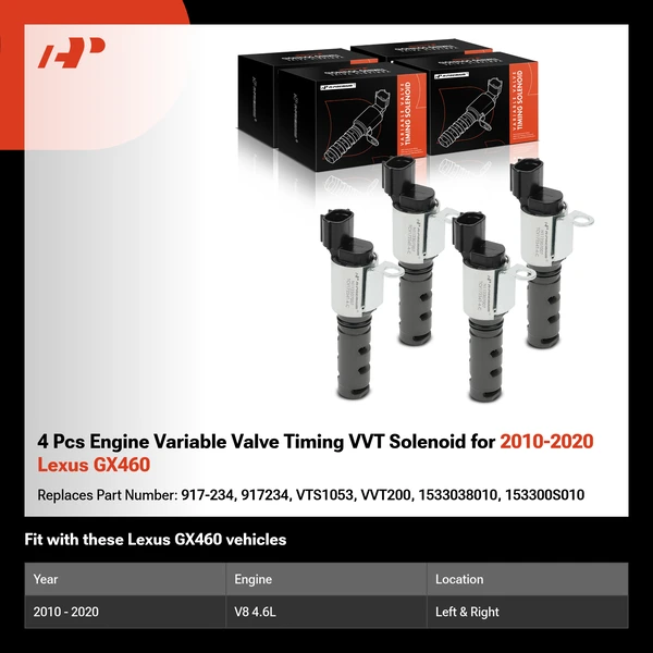 4 Pcs Engine Variable Valve Timing VVT Solenoid for 2010-2020 Lexus GX460