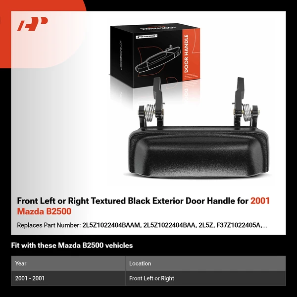 Front Left or Right Textured Black Exterior Door Handle for 2001 Mazda B2500
