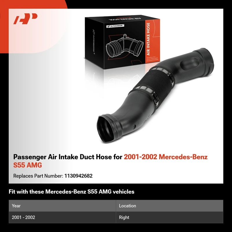Passenger Air Intake Duct Hose for 2001-2002 Mercedes-Benz S55 AMG