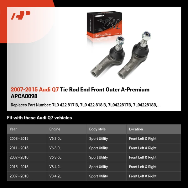 2007-2015 Audi Q7 Tie Rod End Front Outer A-Premium APCA0098