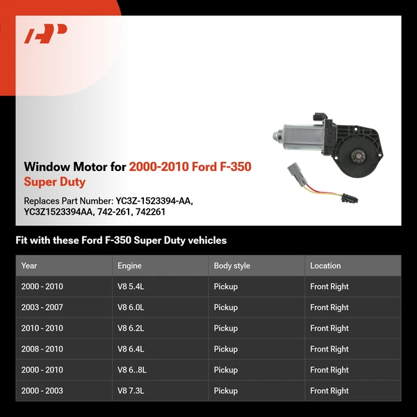 Window Motor for 2000-2010 Ford F-350 Super Duty