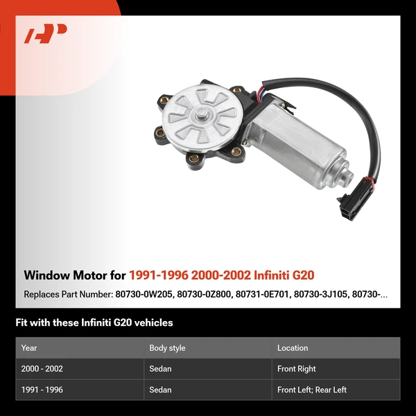 Window Motor for 1991-1996 2000-2002 Infiniti G20