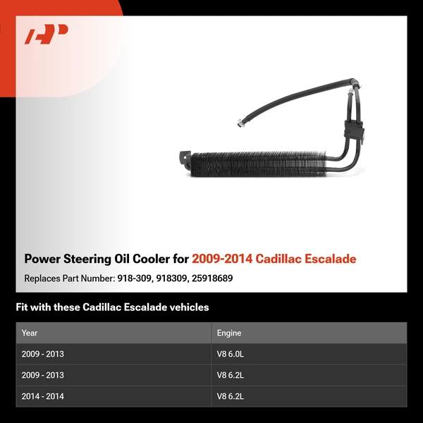 Power Steering Oil Cooler for 2009-2014 Cadillac Escalade
